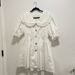 White Lace Collar Dress